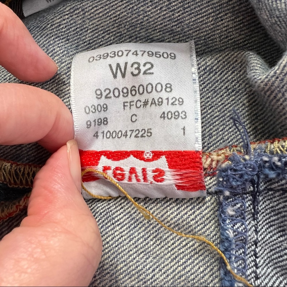 Levi’s 501 Button Fly Patchwork Frayed Raw Hem De… - image 7